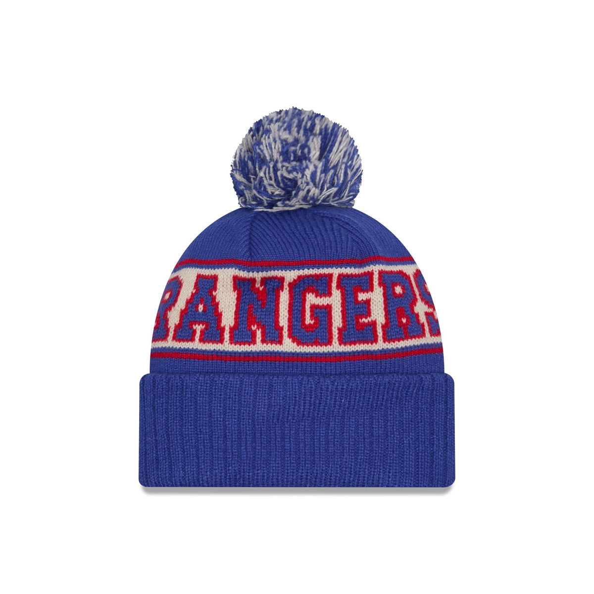 Tuque rétro en tricot à pompon des Rangers de New York