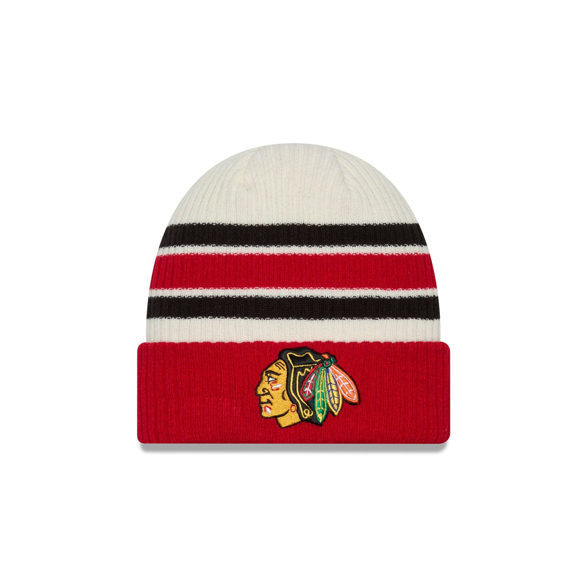 Tuque côtelée vintage des Blackhawks de Chicago