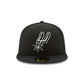 Casquette ajustée 59FIFTY des San Antonio Spurs aux couleurs de l'équipe