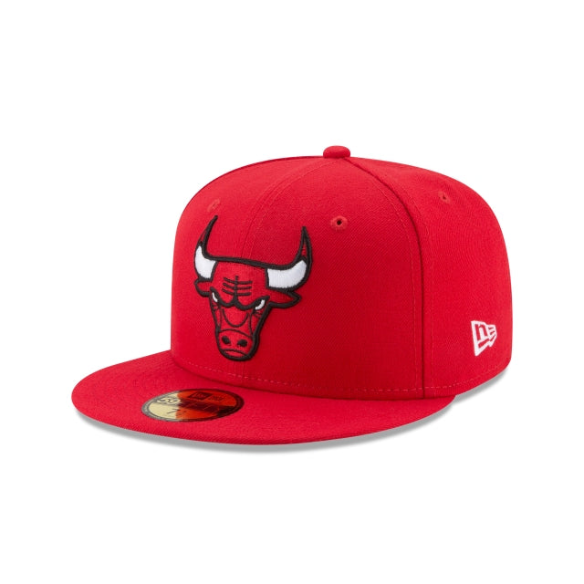 Casquette ajustée 59FIFTY Chicago Bulls couleur rouge de l'équipe