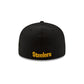 Casquette ajustée noire 59FIFTY des Steelers de Pittsburgh