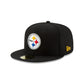 Casquette ajustée noire 59FIFTY des Steelers de Pittsburgh