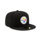 Casquette ajustée noire 59FIFTY des Steelers de Pittsburgh